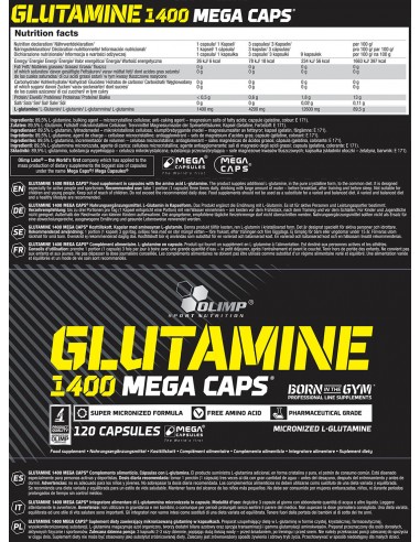 Pure L-glutamine: Olimp Glutamine Mega Caps 1400 mg