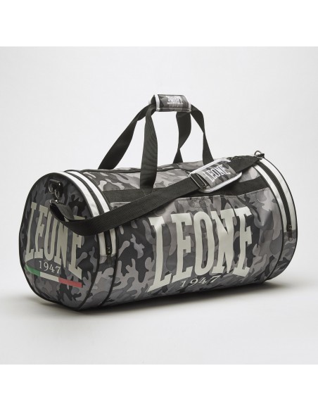 Camouflage sports bag from Leone1947 in grey with us at Vikingstore