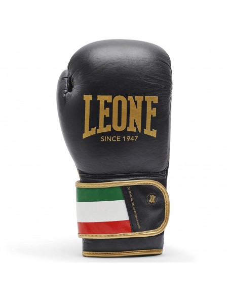 Qualità italiana: guantoni da boxe in pelle Leone Italia in nero