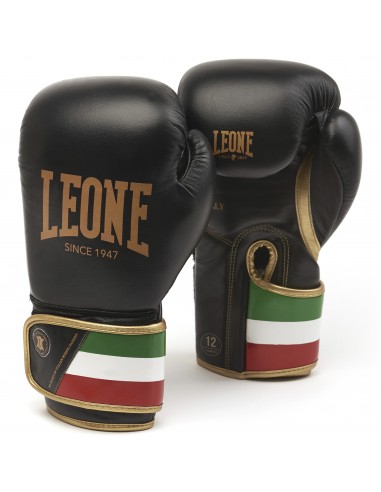 Italian quality: Leone leather boxing gloves Italy in black