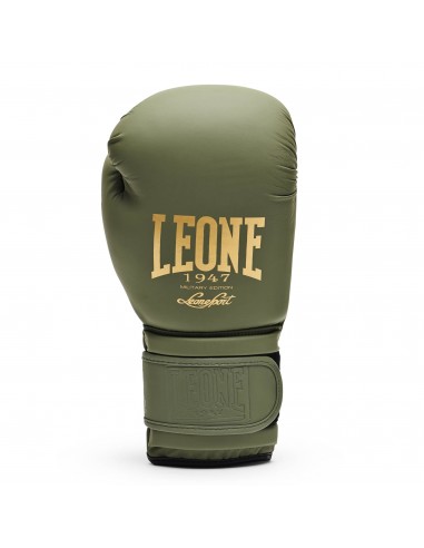 Discover the Leone Military Edition Boxing Gloves: Matt Green & Gold