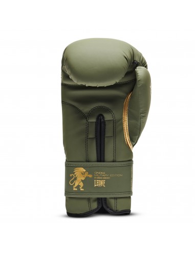 Scopri i guantoni da boxe Leone Military Edition: Verde opaco e oro