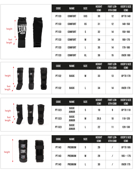 Leone1947 Parastinchi con piede - Comfort per kickboxing e Muay Thai