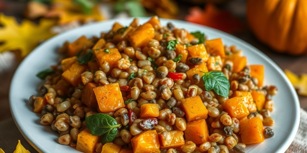 Recette de la salade de potiron et de lentilles