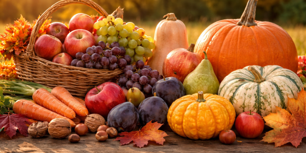 Légumes et fruits d'automne. Ce qui te donne du punch en automne
