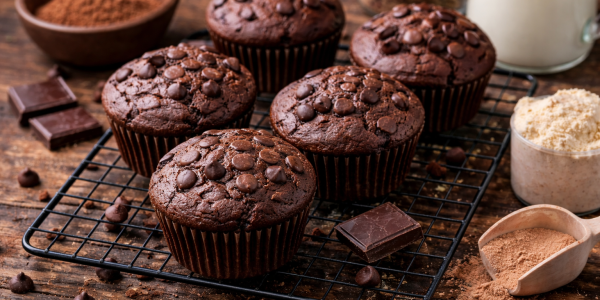 Muffin au chocolat aux blancs d'œufs