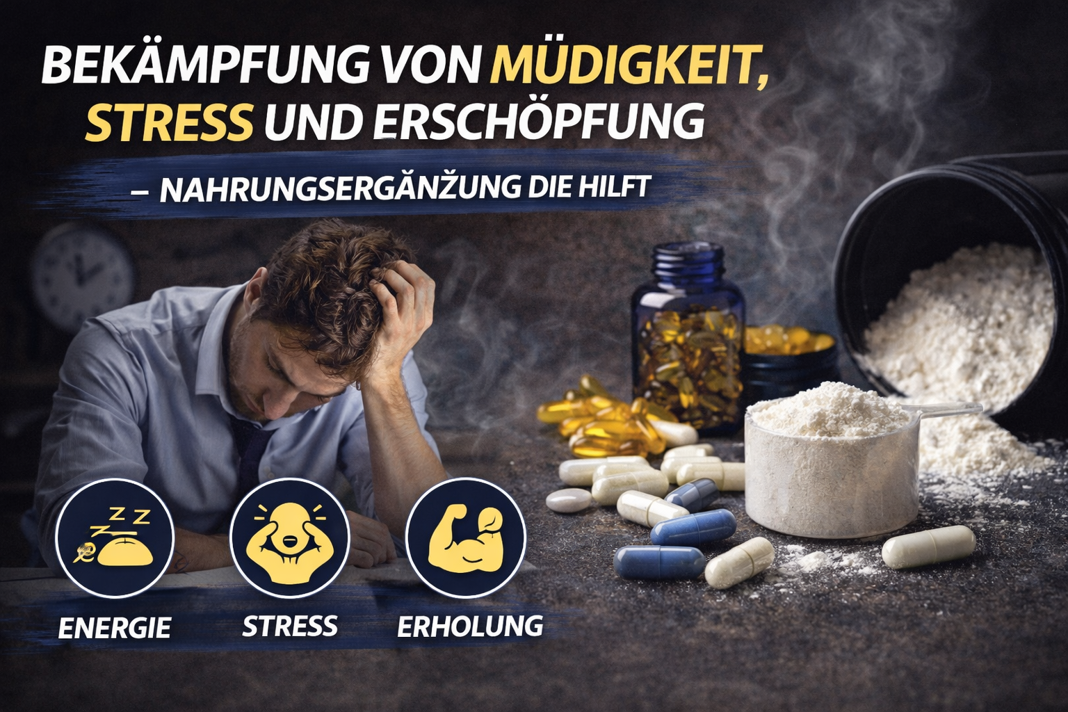 Bekämpfung von Müdigkeit, Stress und Erschöpfung - Nahrungsergänzug die hilft 