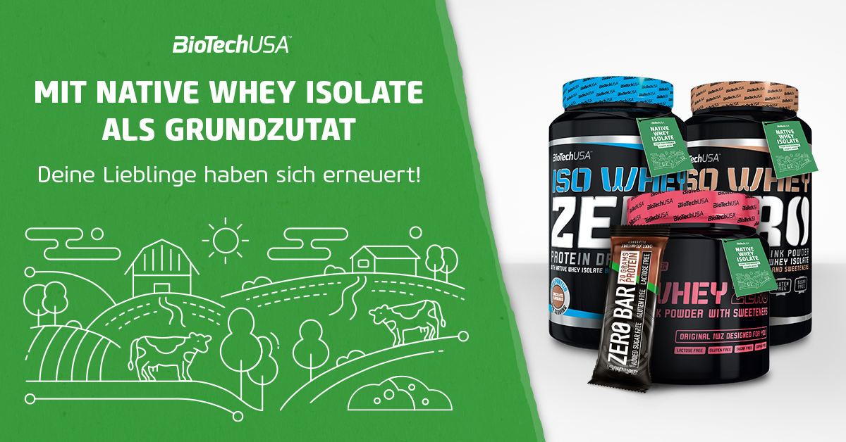 Biotech ISO WHEY ZERO maintenant encore meilleur : dès maintenant avec Native Whey Isolate