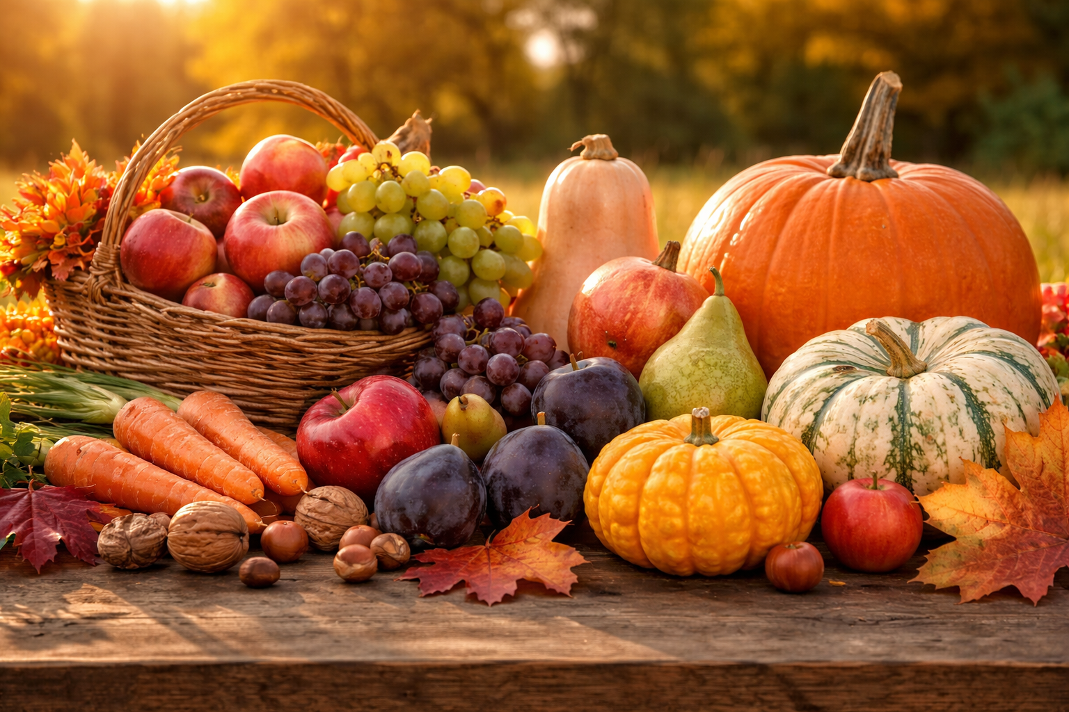 Légumes et fruits d'automne. Ce qui te donne du punch en automne